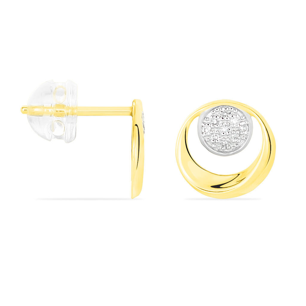 Boucles D'oreilles Puces Liana Or Jaune Diamant