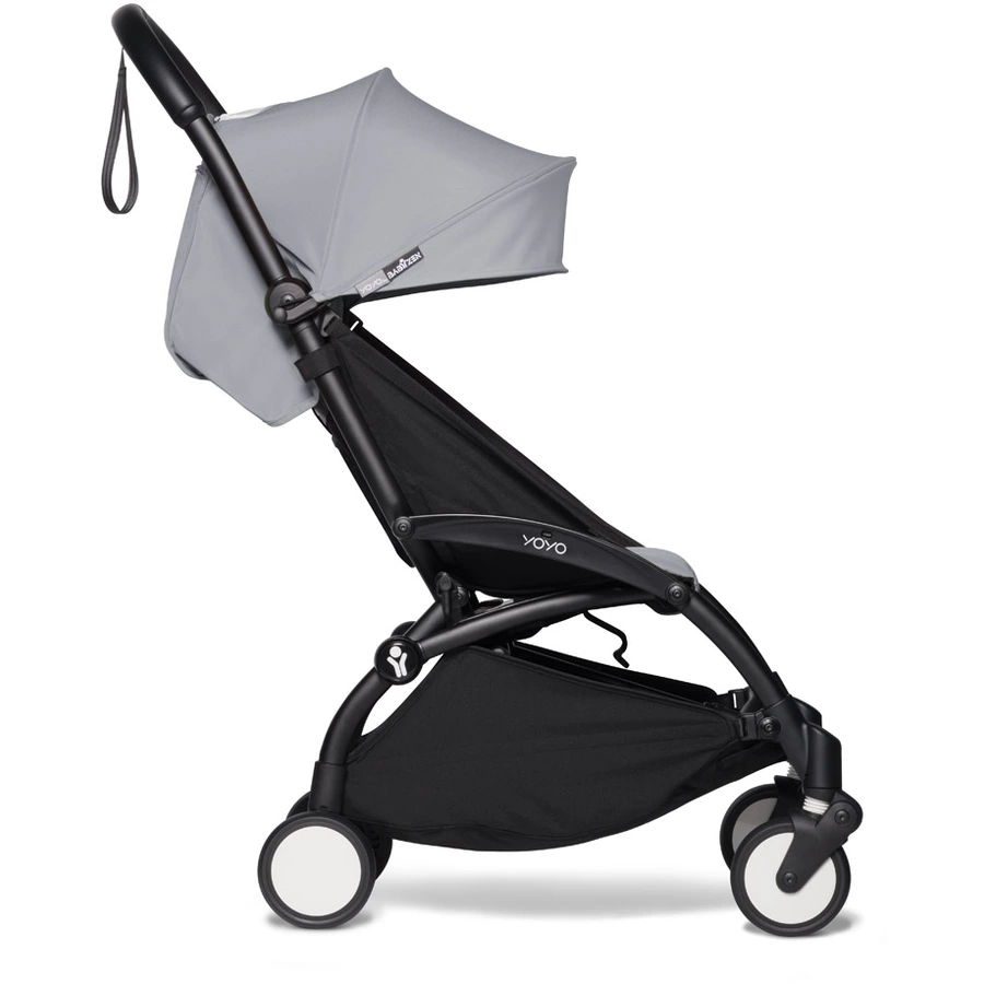 BABYZEN Kinderwagen YOYO2 6+ Black mit Textilset Stone und Backpack YOYO Black