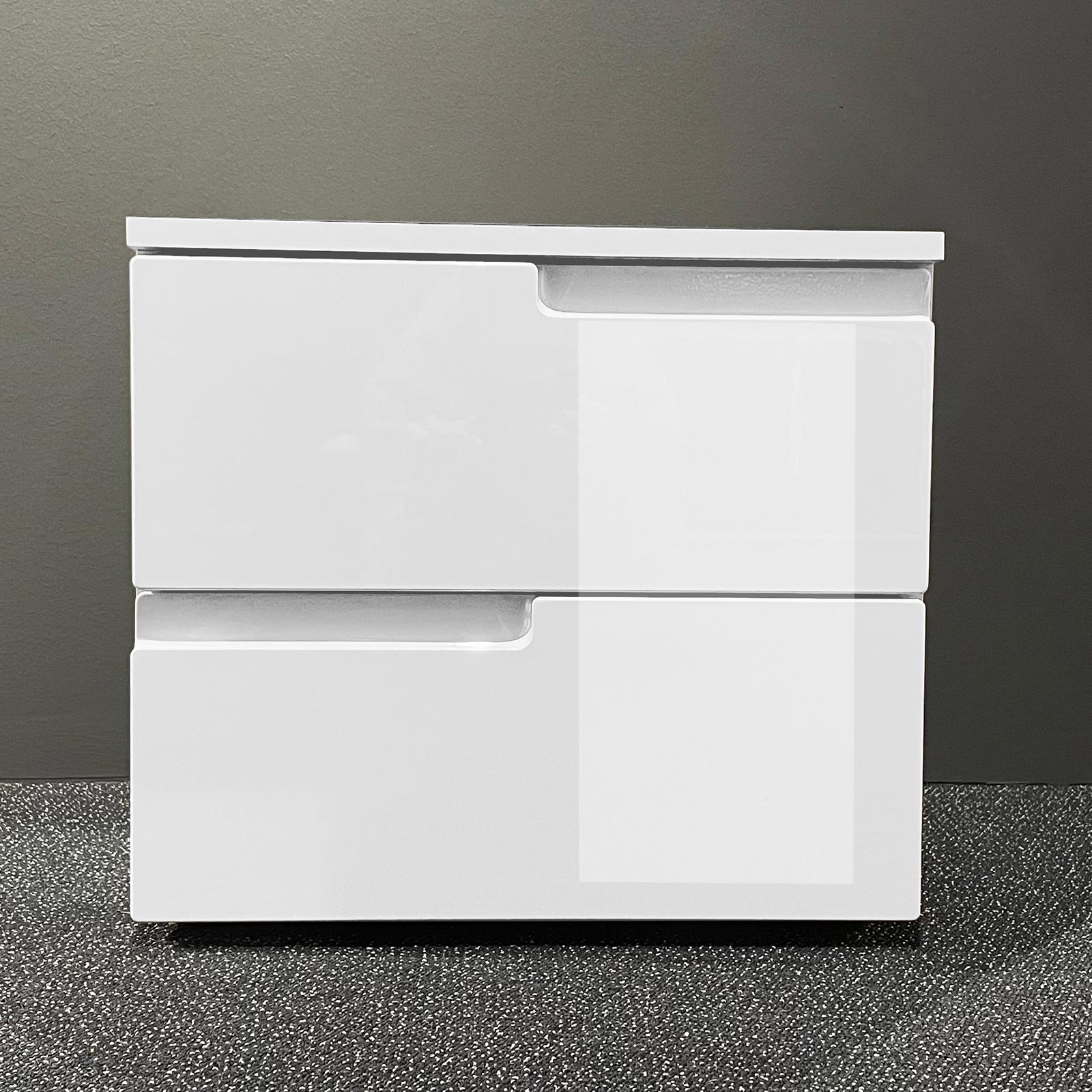 Nachtkommode - weiß - weiß Hochglanz - 42 cm hoch