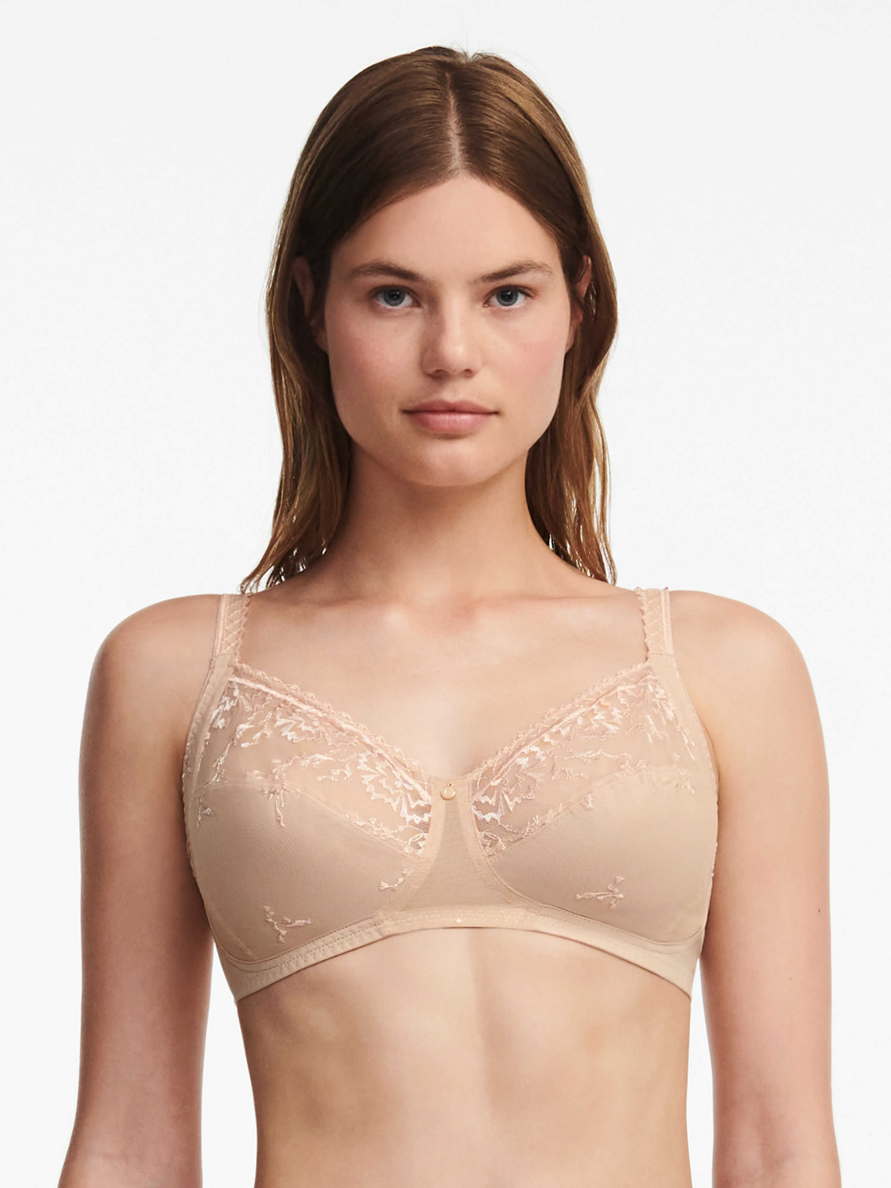 EVERY CURVE - Soutien-gorge sans armature maintien broderie florale | Beige