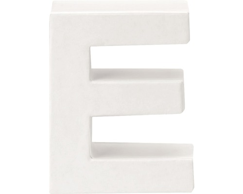 Letter E, wit karton, 3,5 x 10 cm