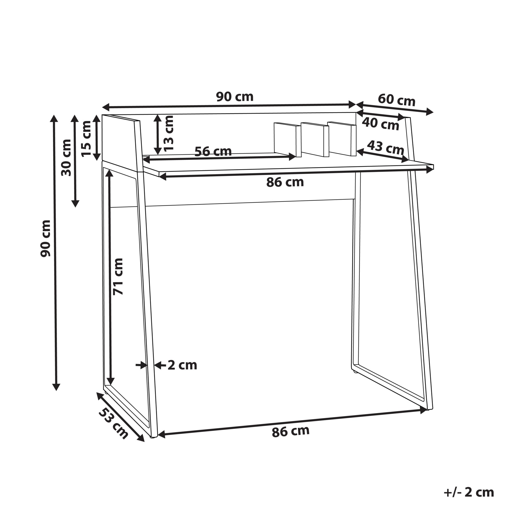 Beliani - ANAH - Bureau - Lichte houtkleur - MDF