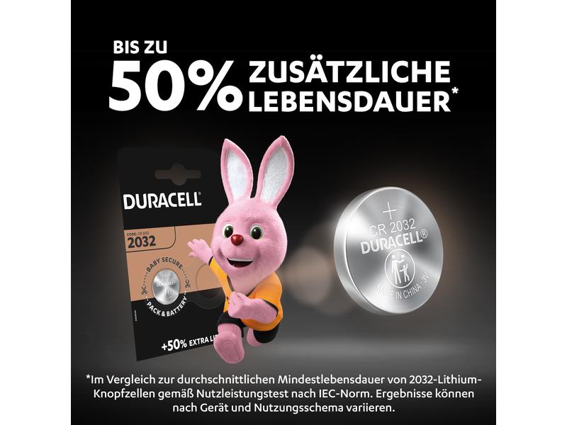 Duracell Knopfzelle Lithium CR2032 , 2 Stück Typ Knopfzelle, 2 Stück