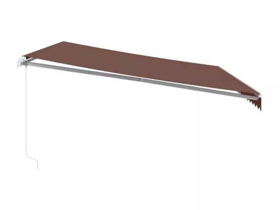 Auvent manuel rétractable avec LED marron 500x350 cm
