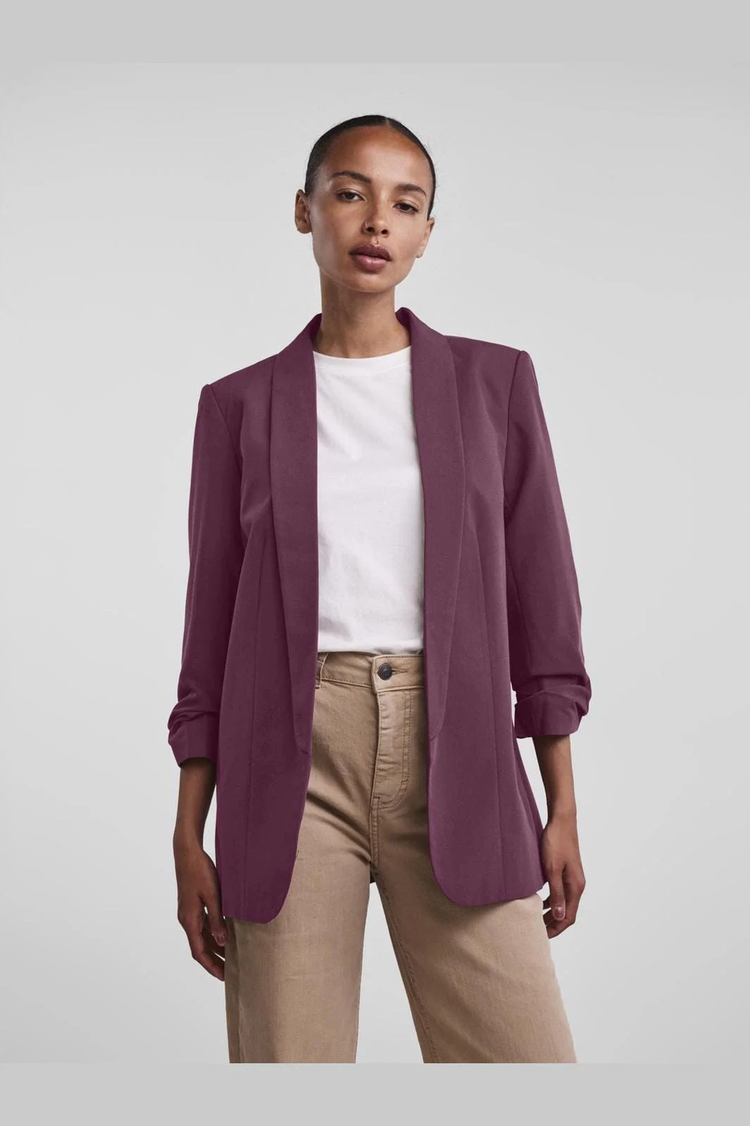 Pieces Pcbosella 3/4 Blazer 3929286 grape wine