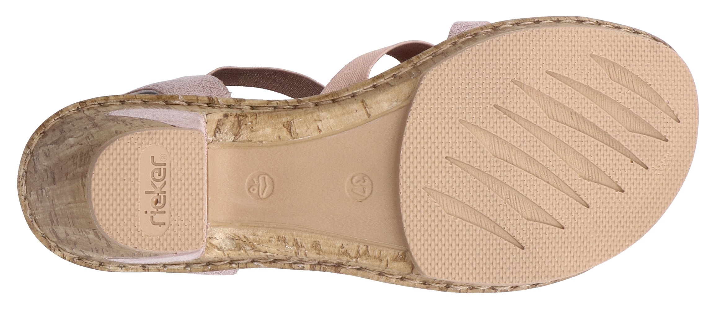 Rieker Sandalette  , Sommerschuh, Sandale, Plateauabsatz mit Schmuck-Applikation