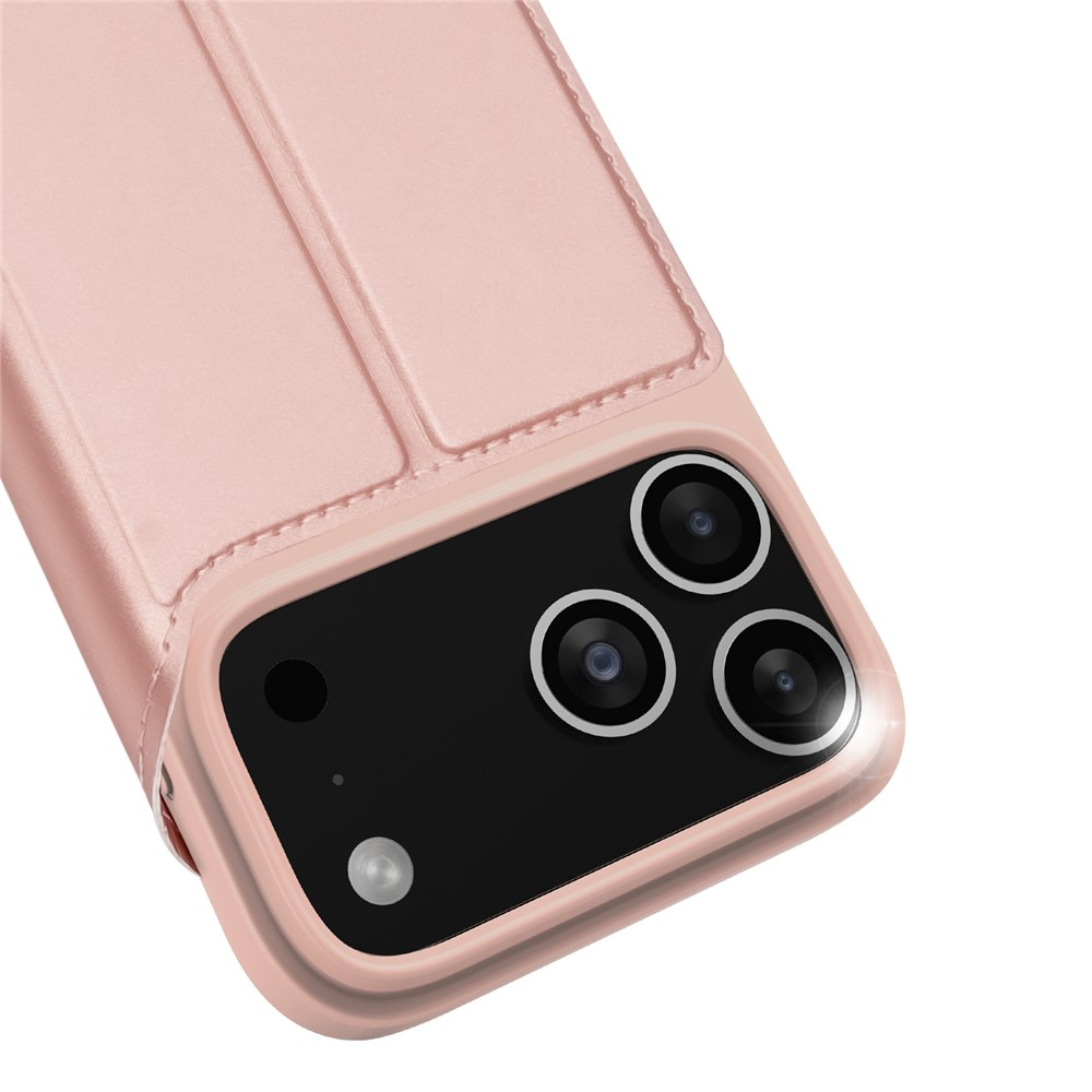 iPhone 17 Pro Flip Wallet Cover Leder Tasche - Rosa