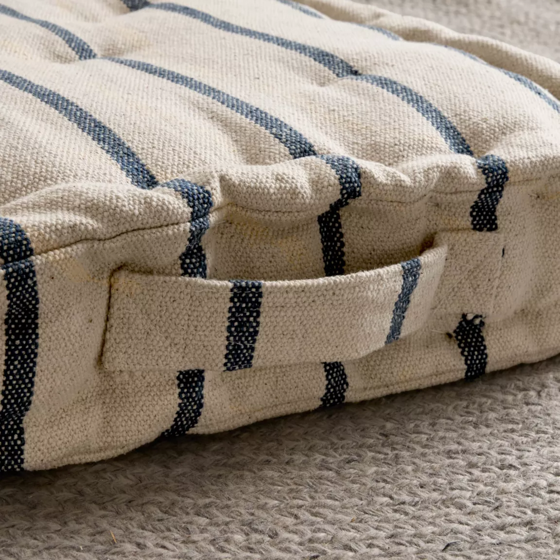 Coussin de sol extérieur toile de coton (45 x 45 cm) Ocealys Bleu marine