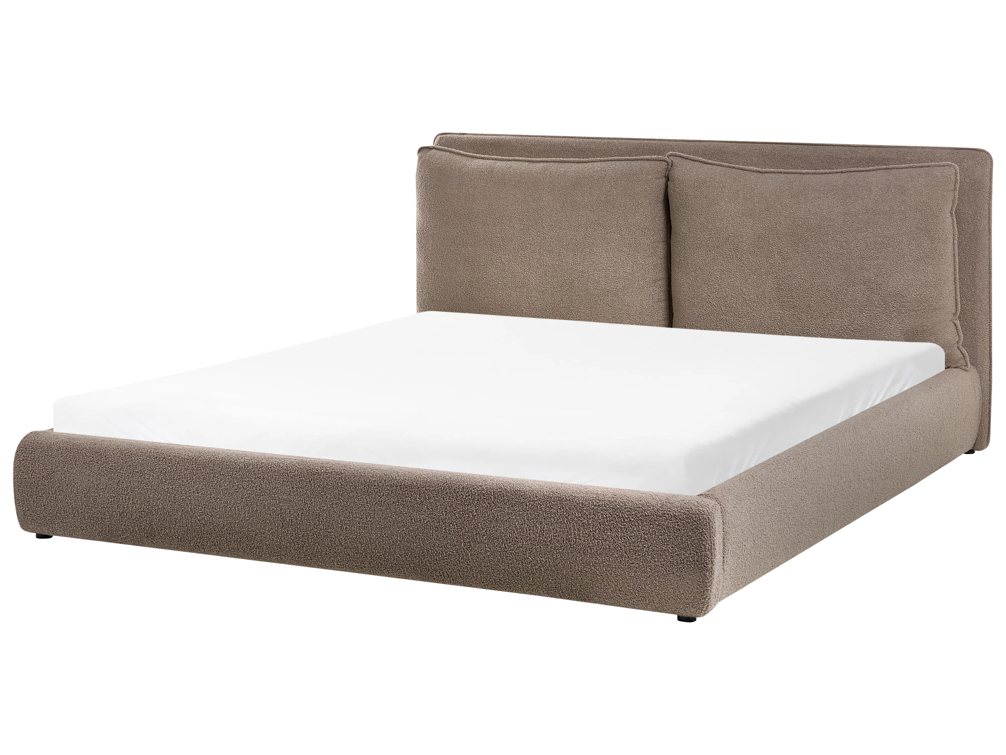 Bed Bouclé BAJONNA 180 x 200 cm Bruin