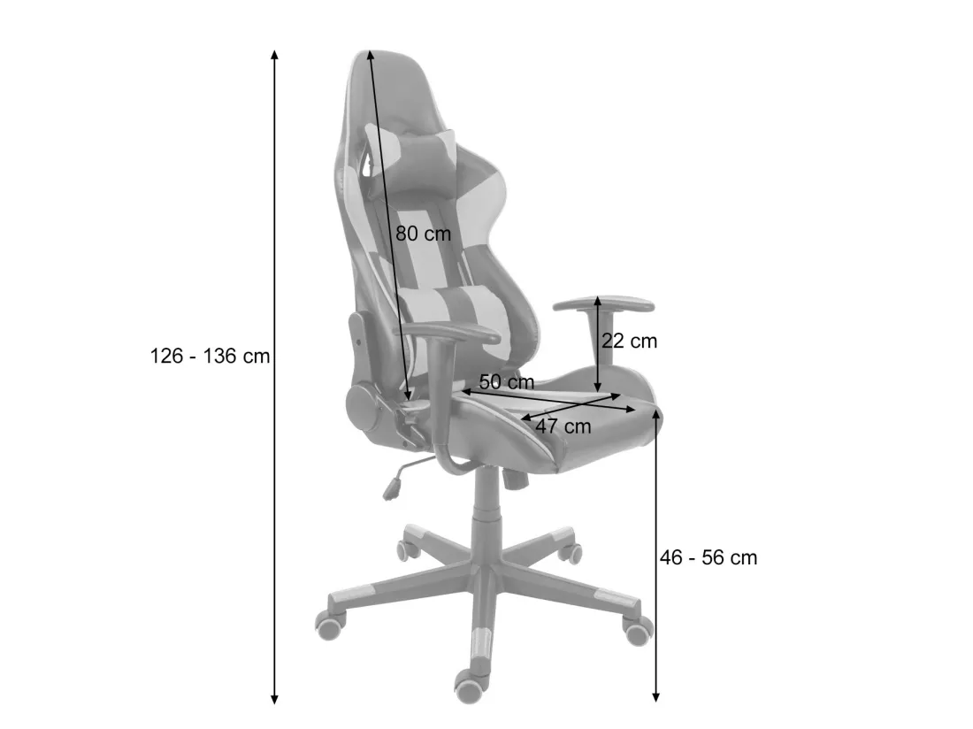 Chaise de bureau MCW-F84, noir/gris