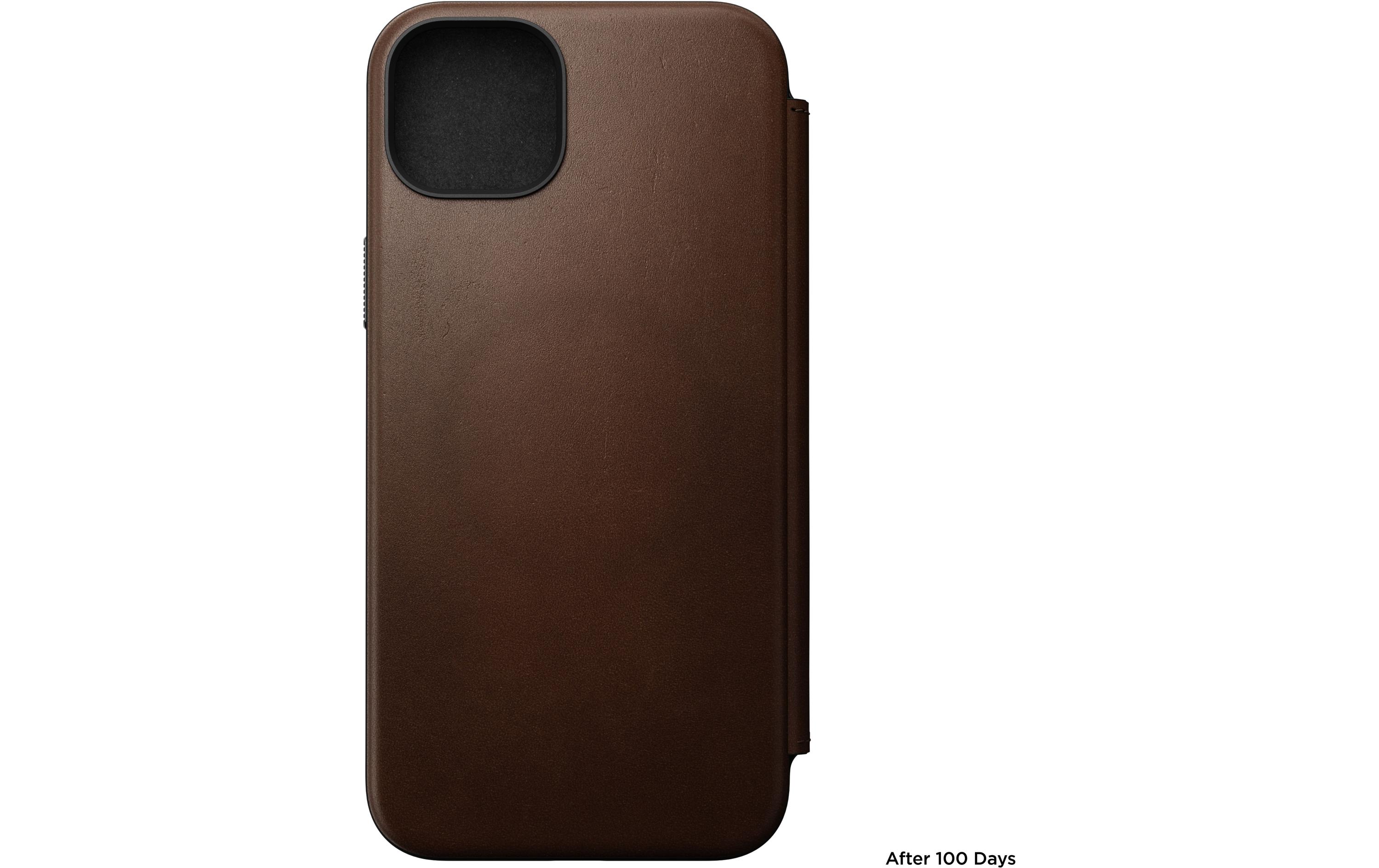 Book Cover Modern Leather Folio iPhone 15 Plus BraunModernes Leder Folio für das Apple iPhone 15 Plus