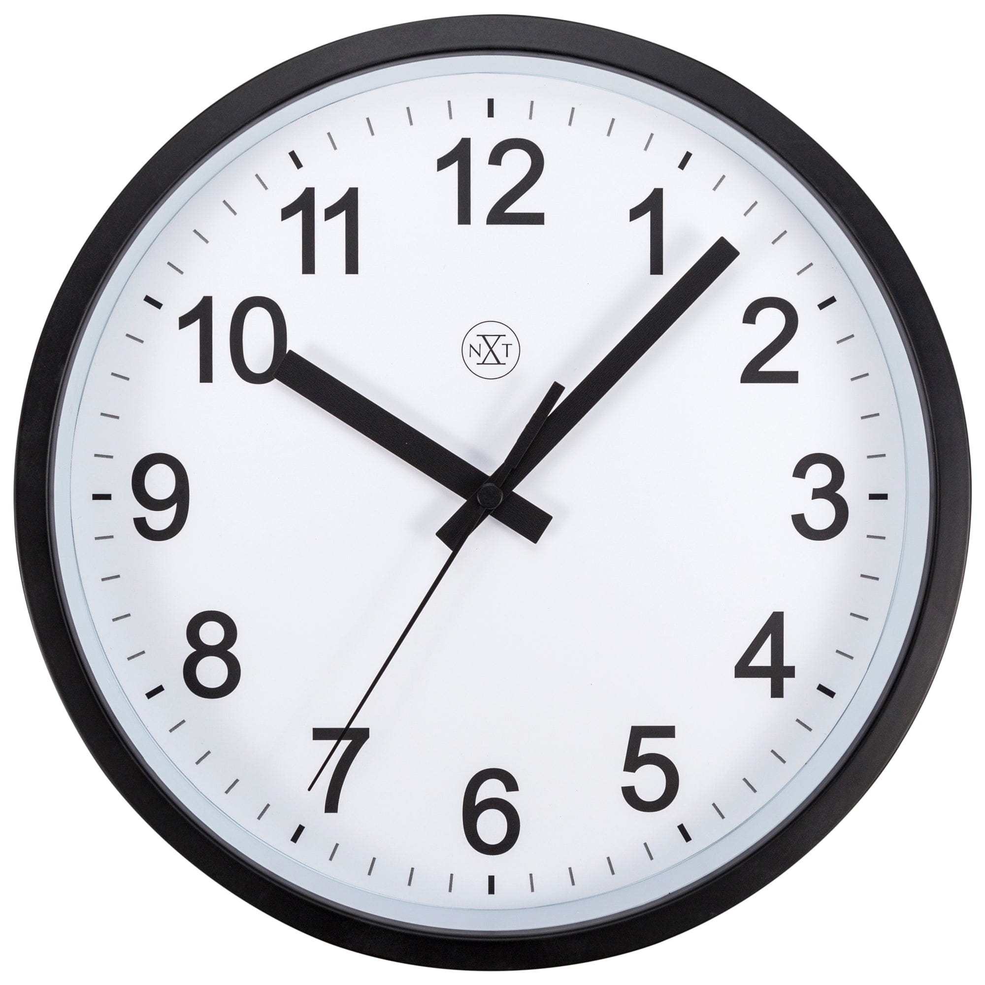 NeXtime - Wandklok 25.5cm-Stil-Zwart|Wit-Plastic-nXt 