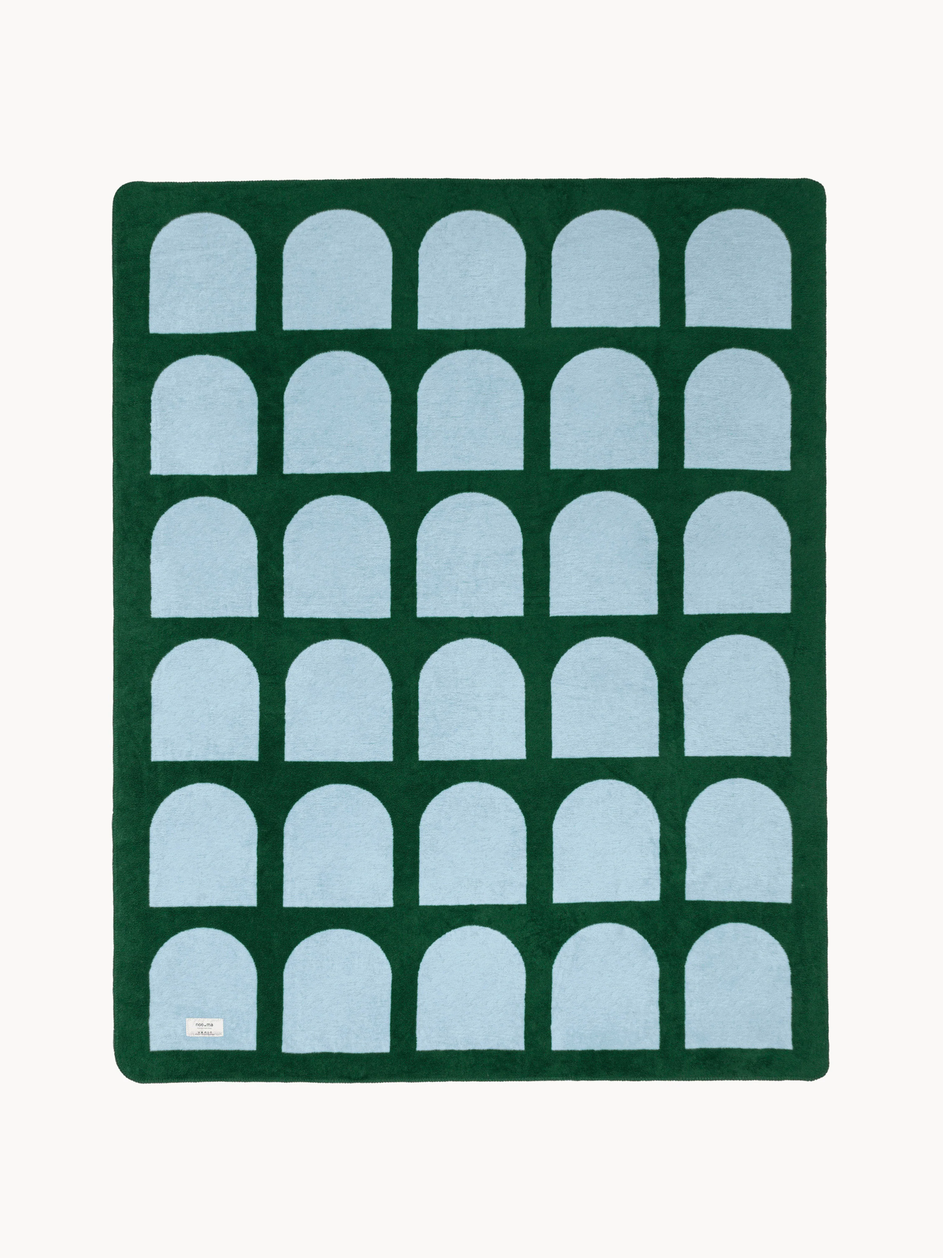 Plaid Gili- bosgroen & babyblauw