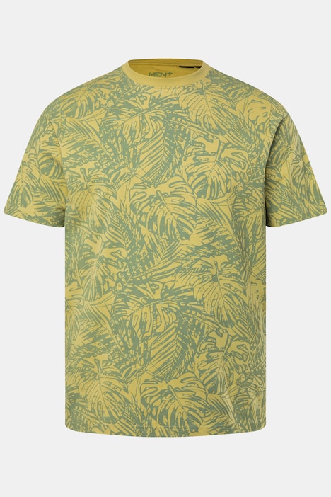 Men+ T-Shirt, Halbarm, Blättermuster, bis Gr. 84/86