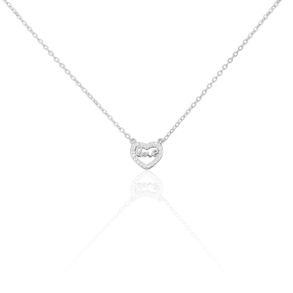 Collier Delicata Argent Blanc Oxyde De Zirconium