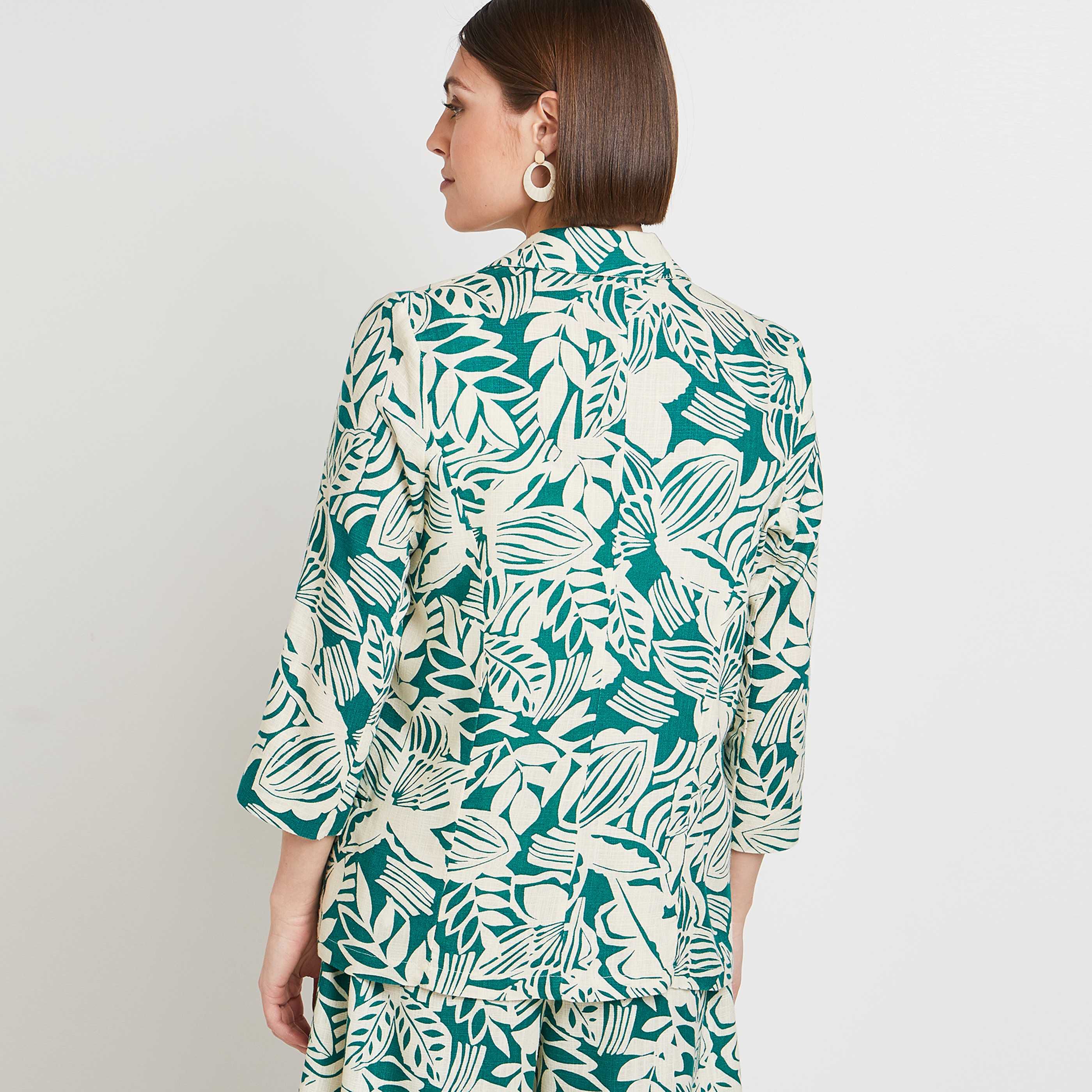 Veste fluide imprimée femme - VERT