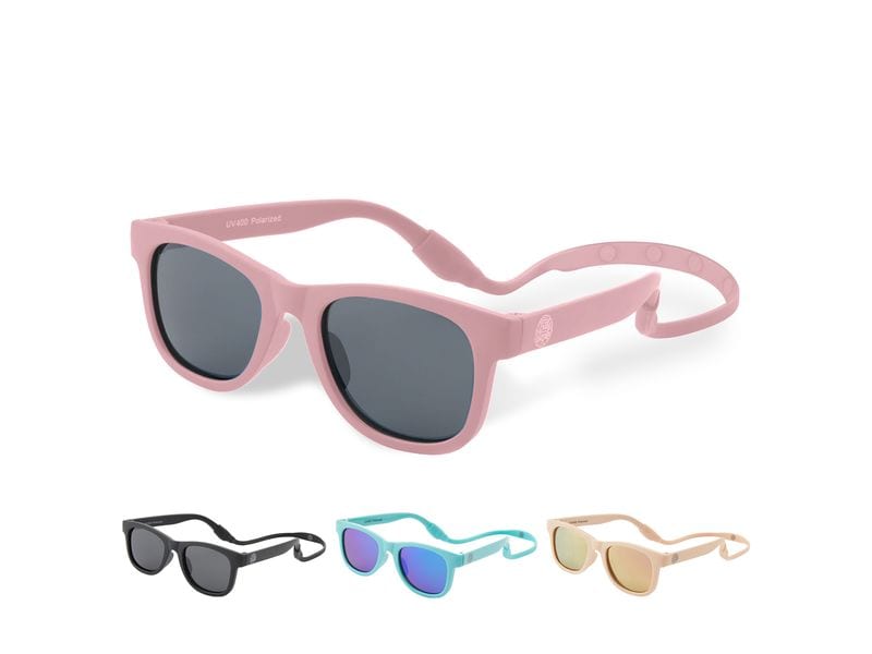 Baby Sunnies Baby-Sonnenbrille mit Band Rosa Flexibel und polarisiert für 0-24 Monate