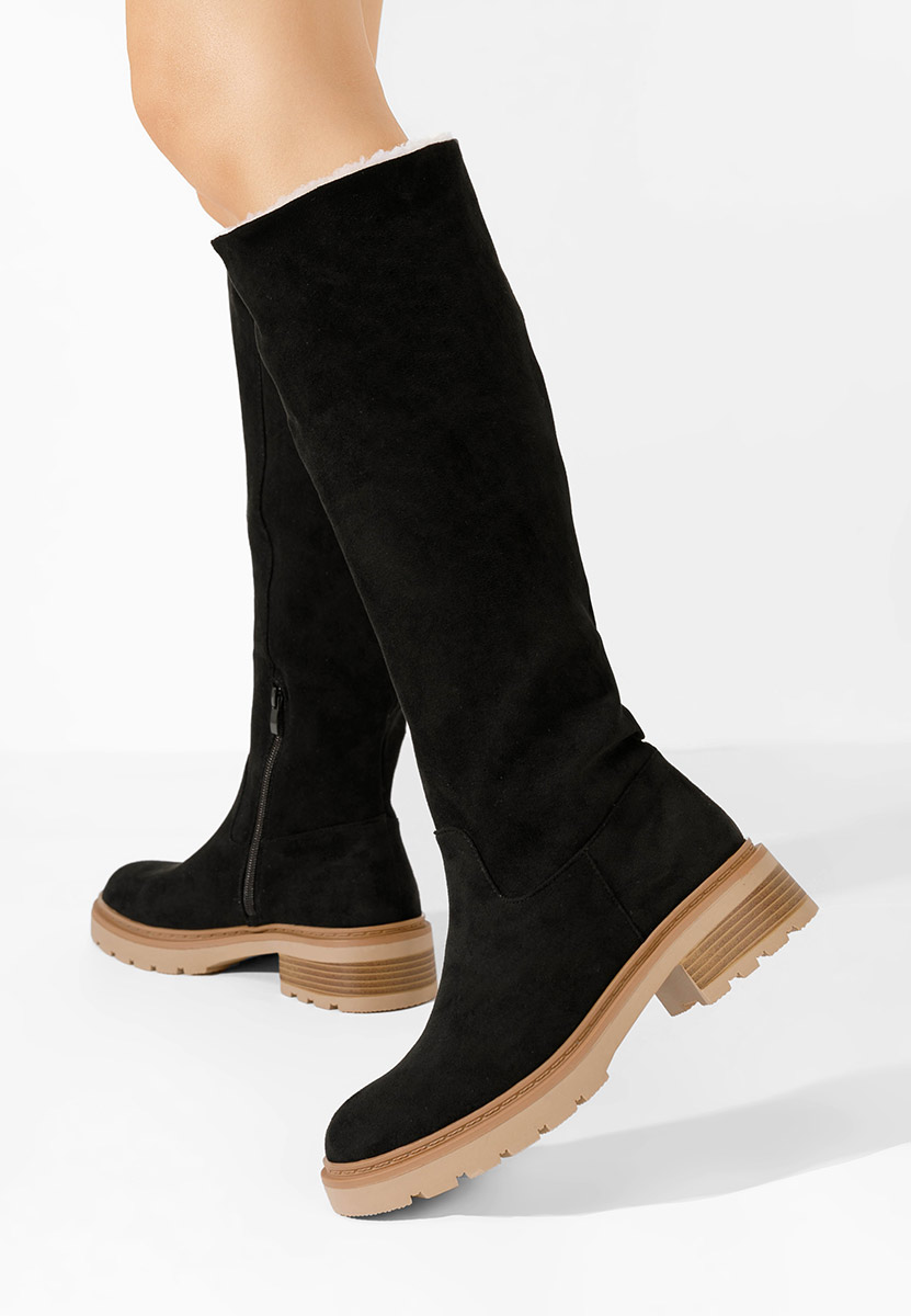 Bottes plates femme noires Nolia