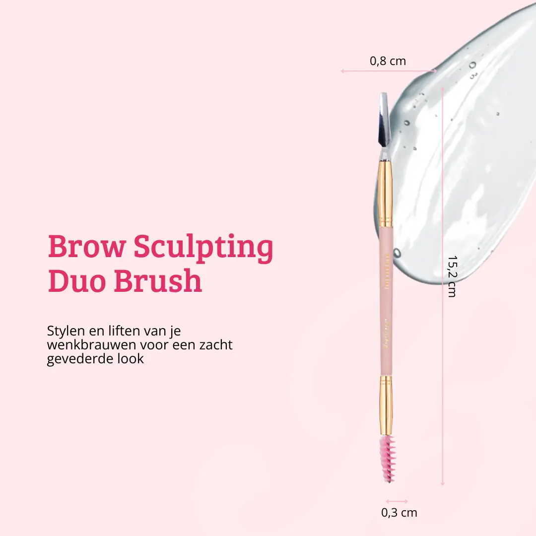 Soft Pink & Gold Brow Sculpting Duo Brush