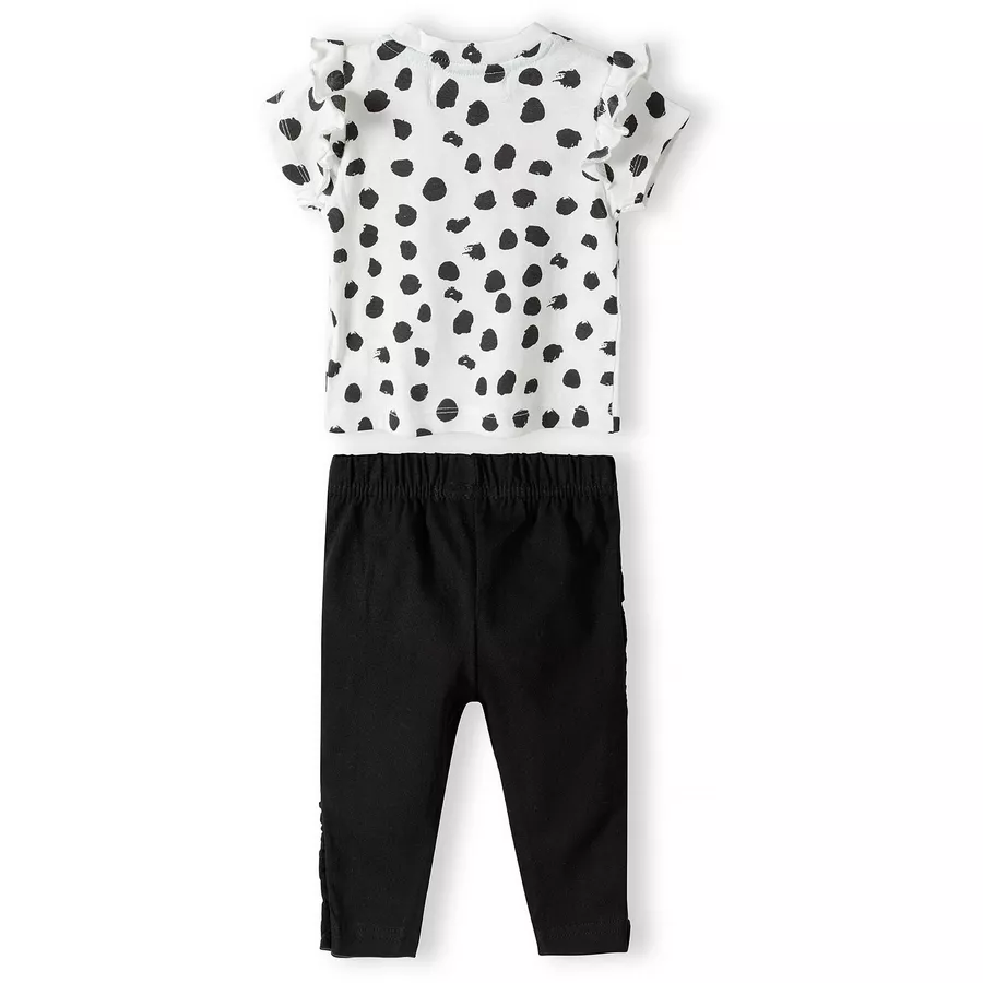 MINOTI T-Shirt und Leggings im Set CremeweißSchwarz