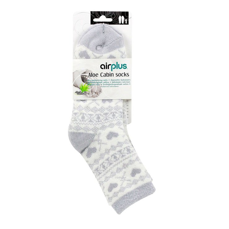 Chaussettes hydratantes antidérapantes Cœurs gris