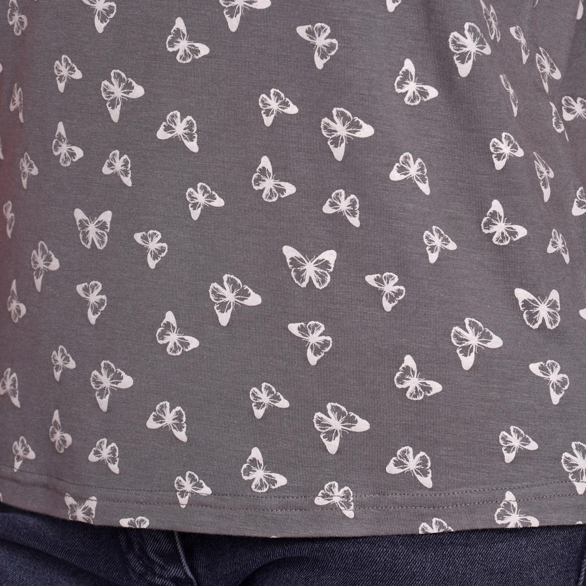 Gina Benotti Damen T-Shirt mit überschnittenen Ärmeln grau