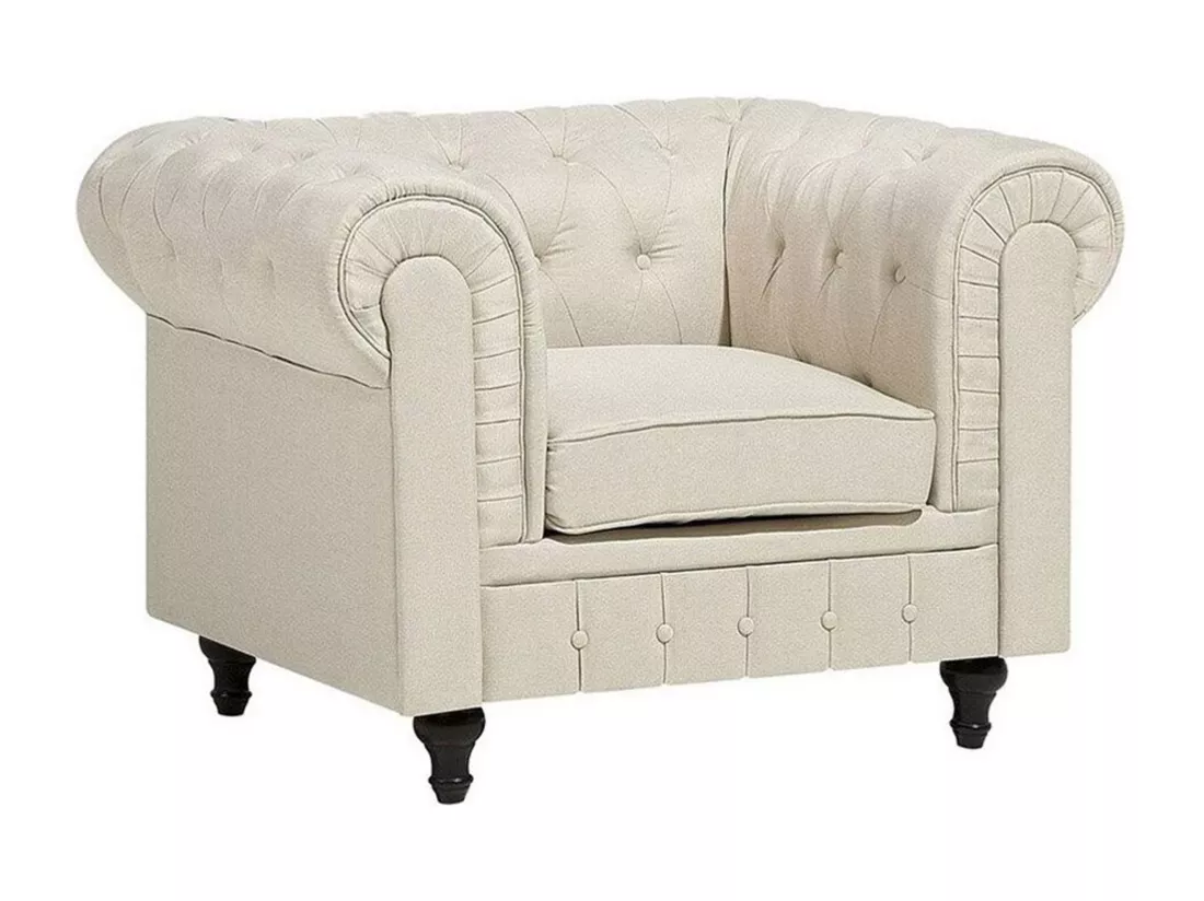 Fauteuil CHESTERFIELD Tissu Beige