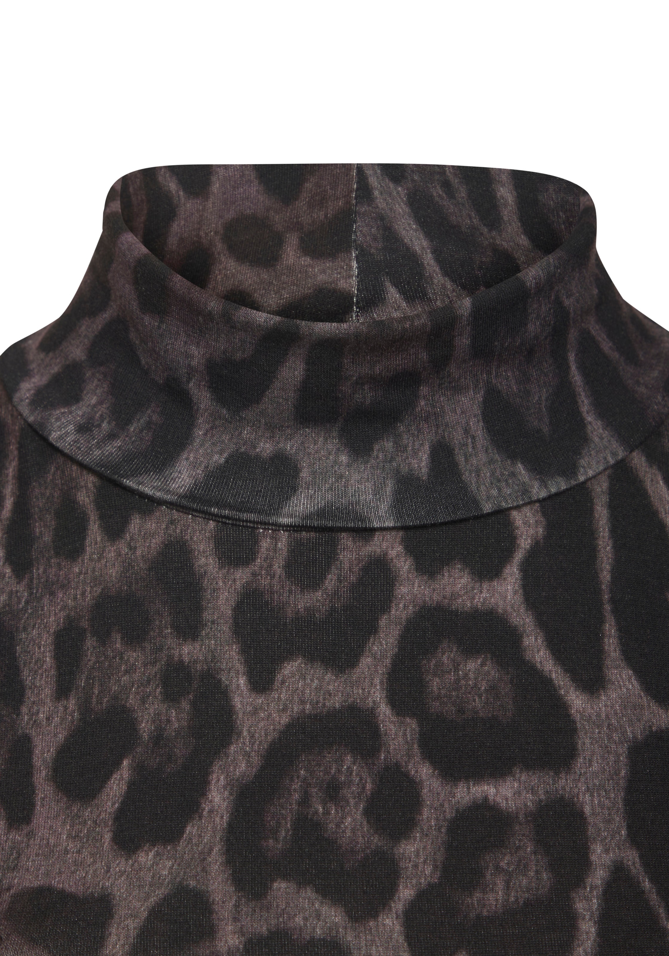 LASCANA Rollkragenshirt , mit Animalprint, Jerseyshirt, modisches Basic