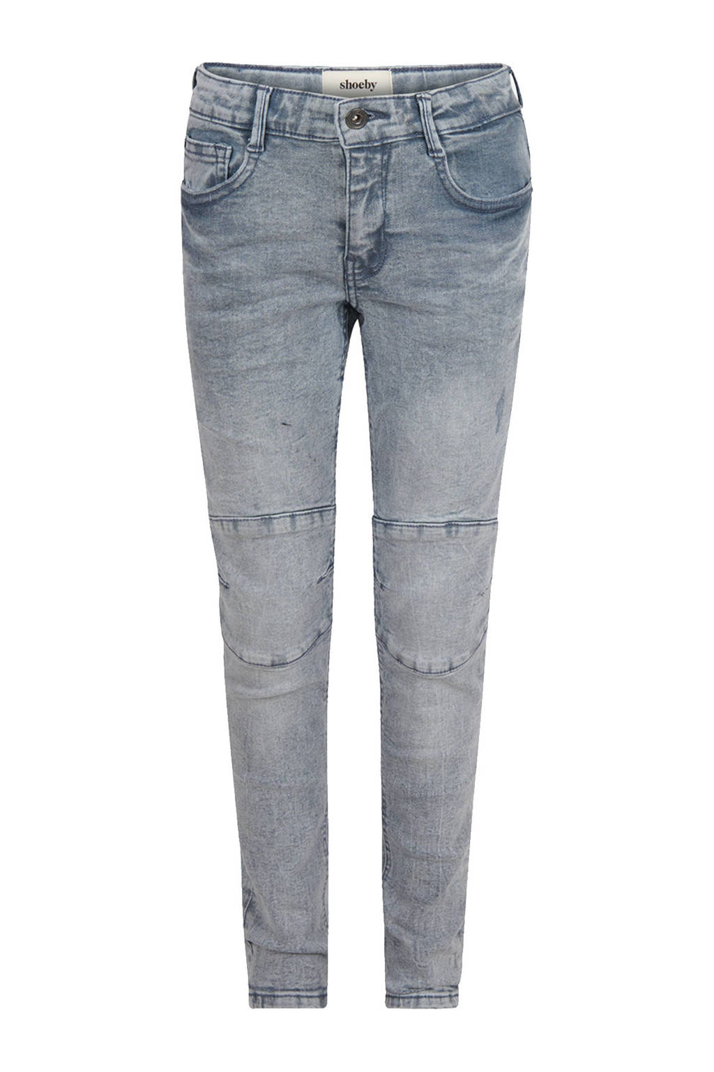 Shoeby skinny jeans Biker met slijtage grey denim