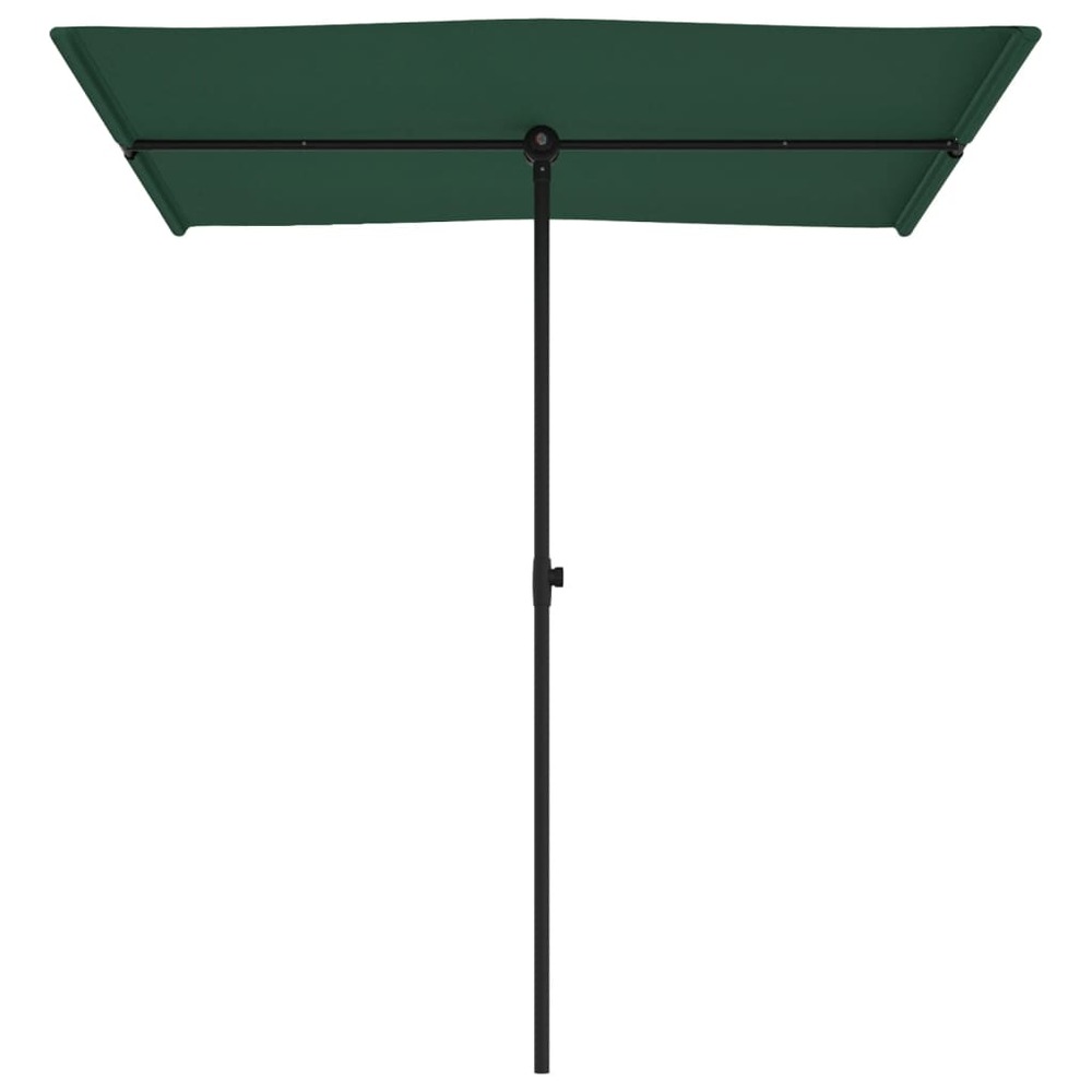 Parasol mobilier de jardin d'extérieur avec mât en aluminium 180 x 130 cm vert