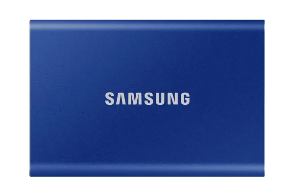 Samsung T7 MU-PC2T0H - SSD - krypteret - 2 TB - ekstern (bærbar) - USB 3.2 Gen 2 (USB-C stikforbindelse) - 256-bit AES - indigoblå