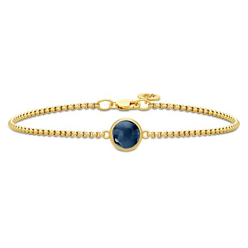 Julie Sandlau Prime Armbånd, Gold/Sapphire, 16,5-18 cm