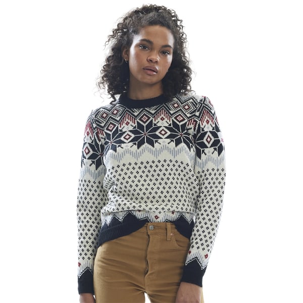 Pull DALE OF NORWAY VILJA F SWEATER BLACK OFFWHITE METAL REDROSE