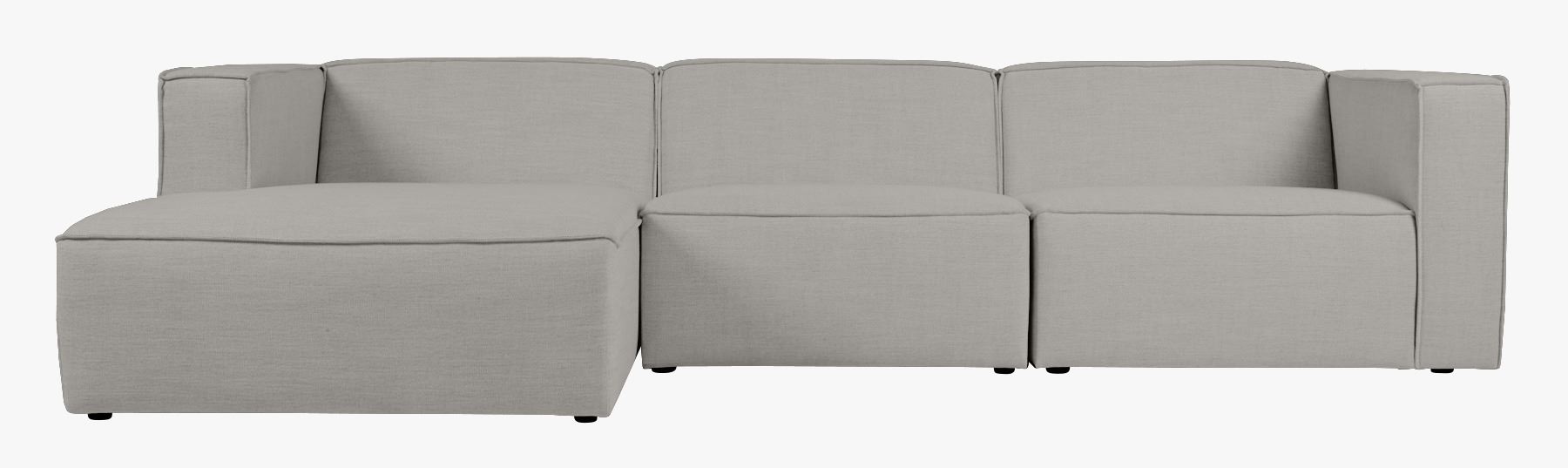 3 deler m/sjeselong venstre grå - 314x154x73 cm