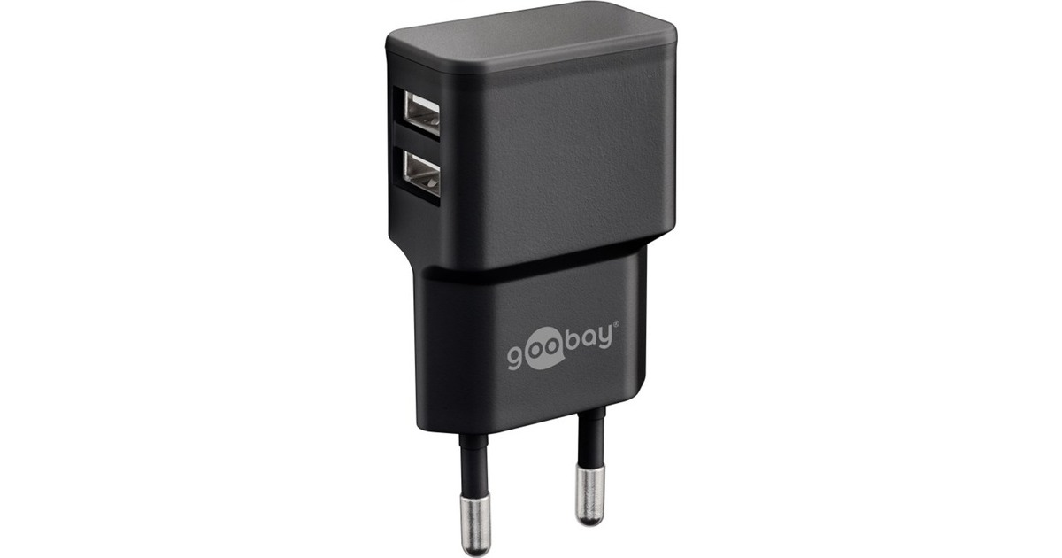 goobayDual Apple Lightning Charger Set (12 W)  (Zwart, 1 meter)