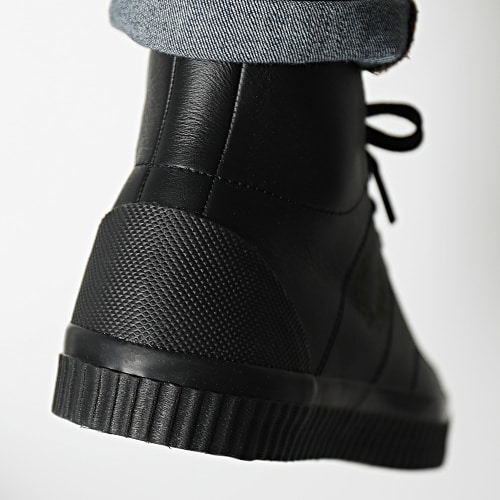 Baskets Hughes Mid Leather B4358 Black