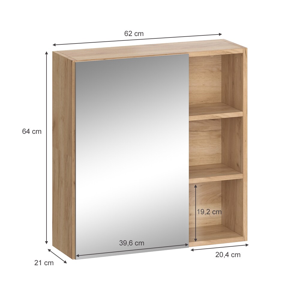 Vicco Spiegelschrank Badspiegel Badschrank Senyo Goldkraft Badezimmerspiegel
