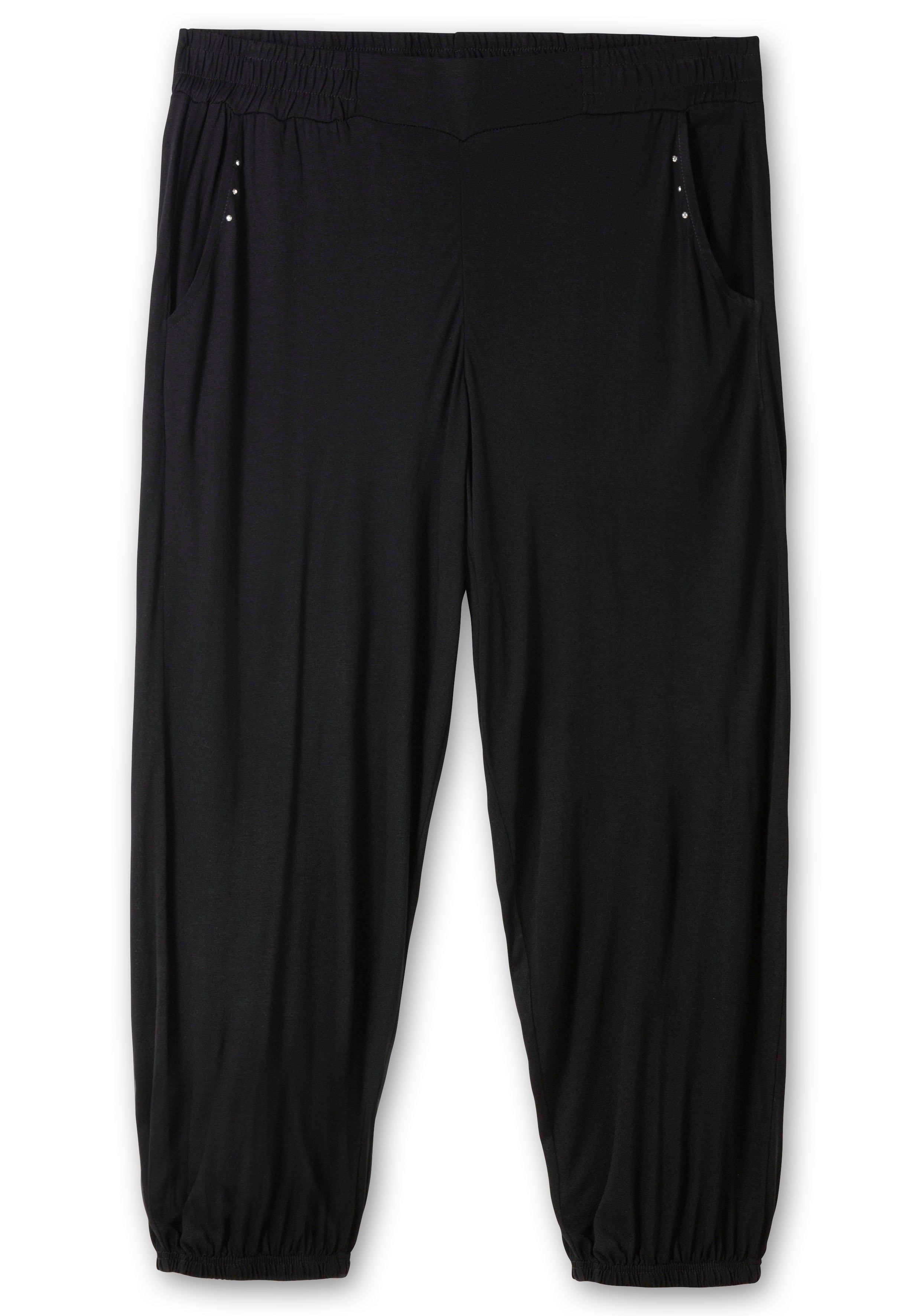 7/8-Jerseyhose mit Nieten und Gummizugbund