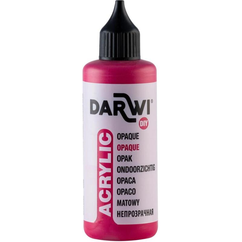 Darwi Flacon de 80 ml de Peinture Acrylique Universelle Opaque - Carmin