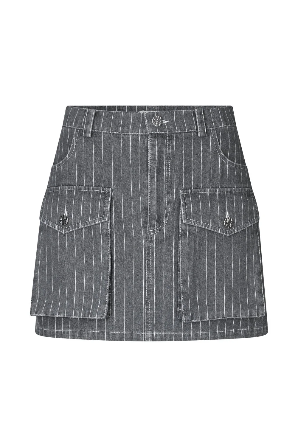 Baum und Pferdgarten  Sali kort denimnederdel - Grey Pinstripe Denim