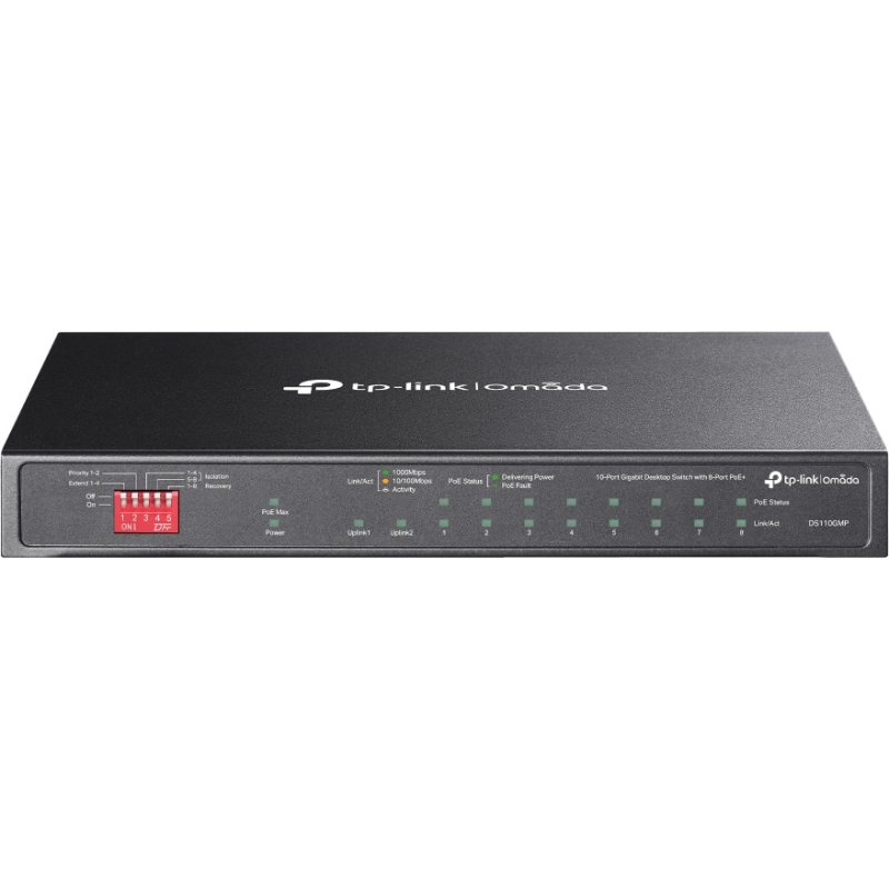 TP-Link Omada DS110GMP commutateur réseau Non-géré Gigabit Ethernet (10/100/1000) Connexion Ethernet, supportant l'alimentation via ce port (PoE) Noir