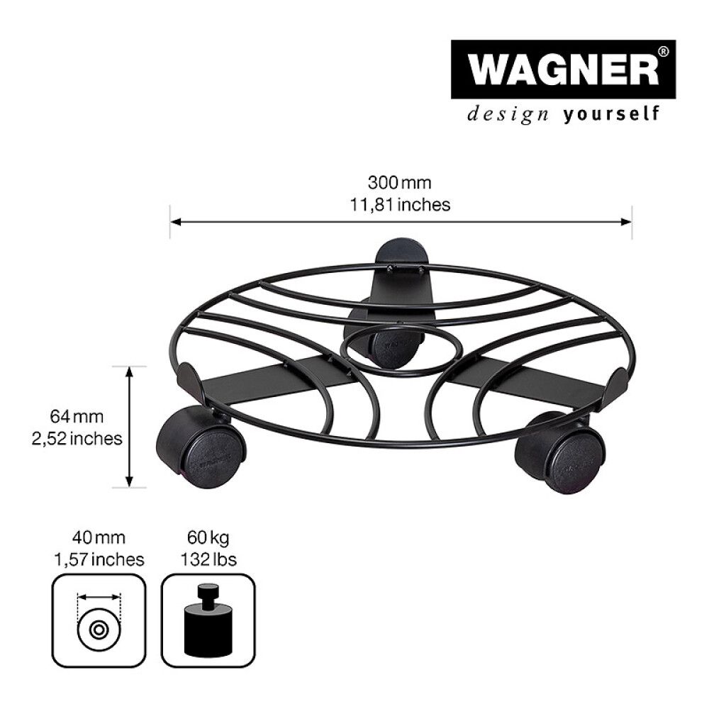POTTETRALLE WAGNER WIRE SVART 30CM