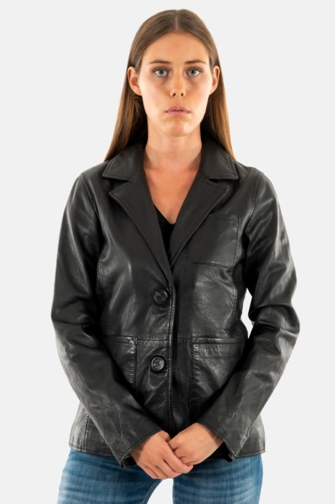 Blousons cuir oakwood yucca noir