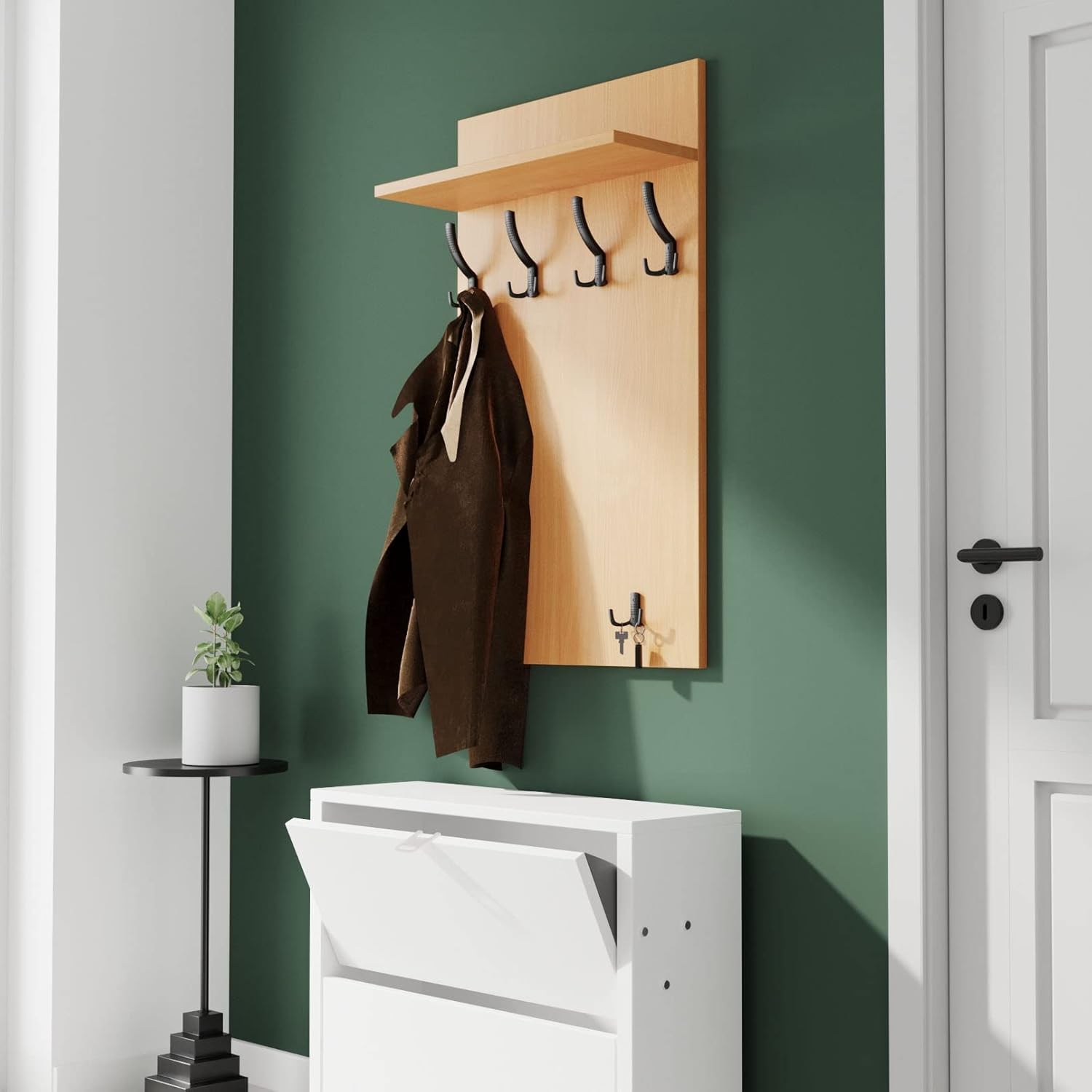 AKKE Garderobenpaneel Wandgarderobe Mit Ablage Wandpaneel Garderobe PVC Maxi Caravaggio 100cm x 60 cm