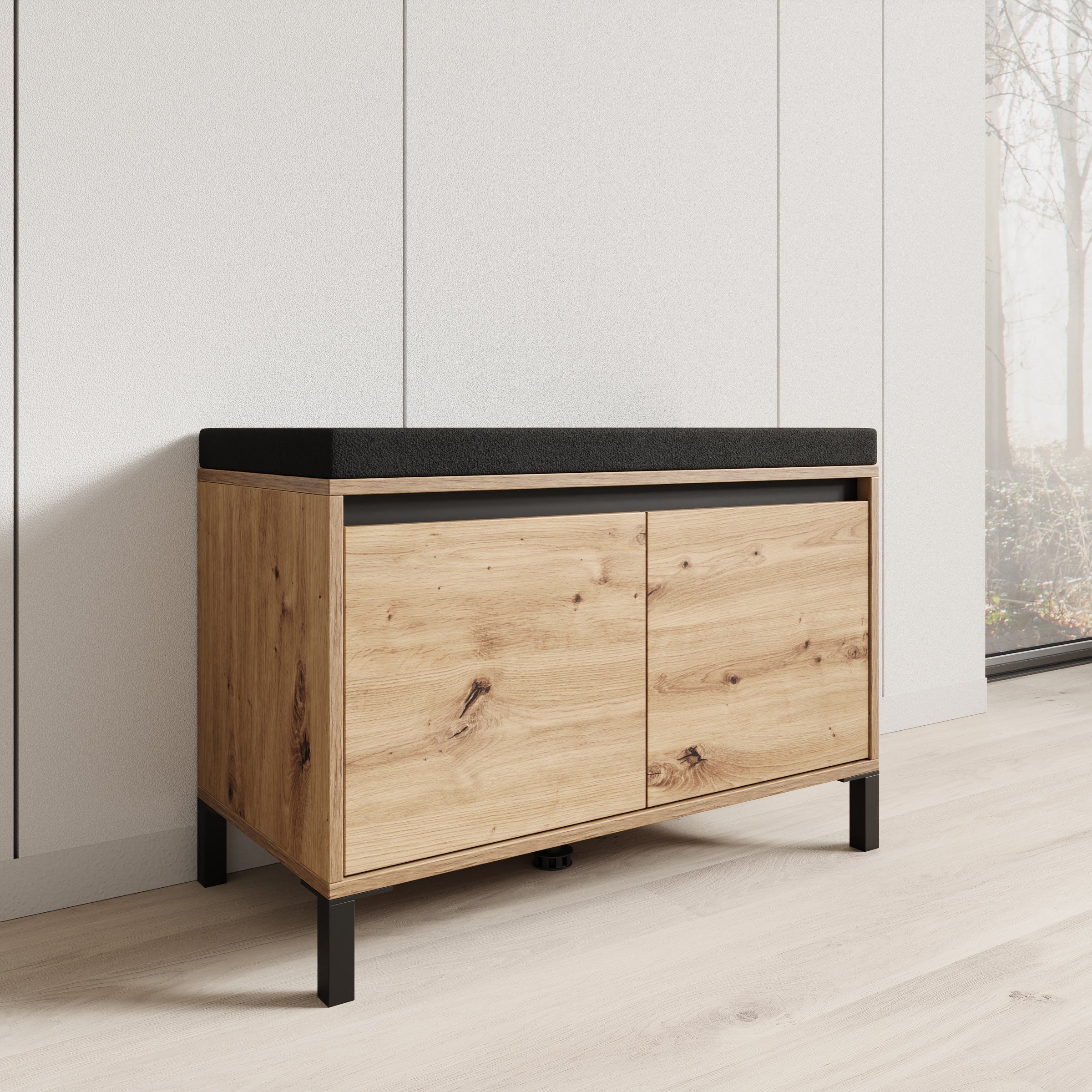 Meubella - Alessa - Schoenenkast - Eiken - 80x40x57 cm