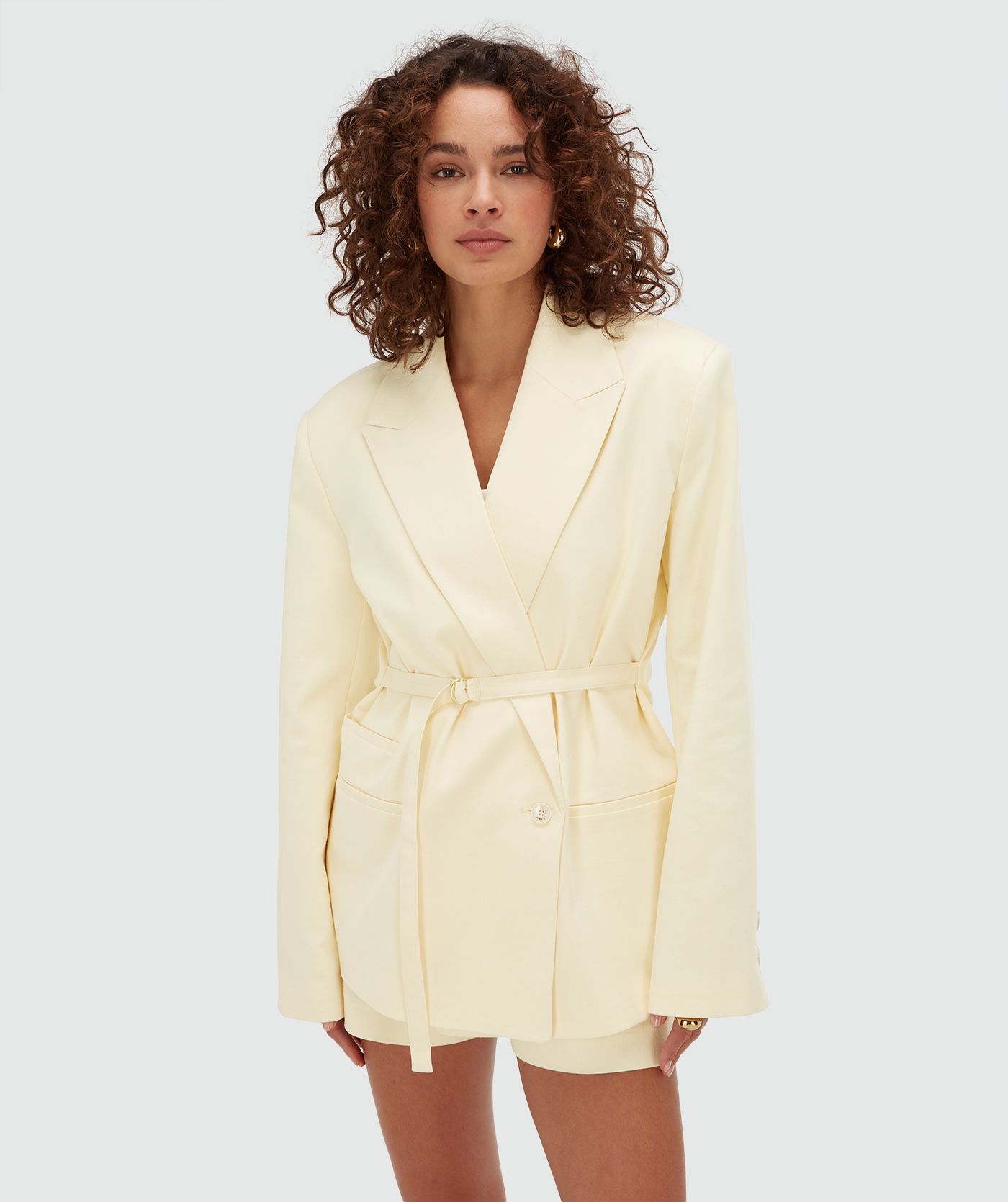 JV-BENSON oversized blazer - butter yellow