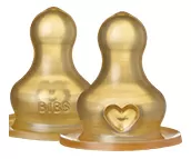 BIBS Bottle Nipple Latex Fast Flow - 2 stk.