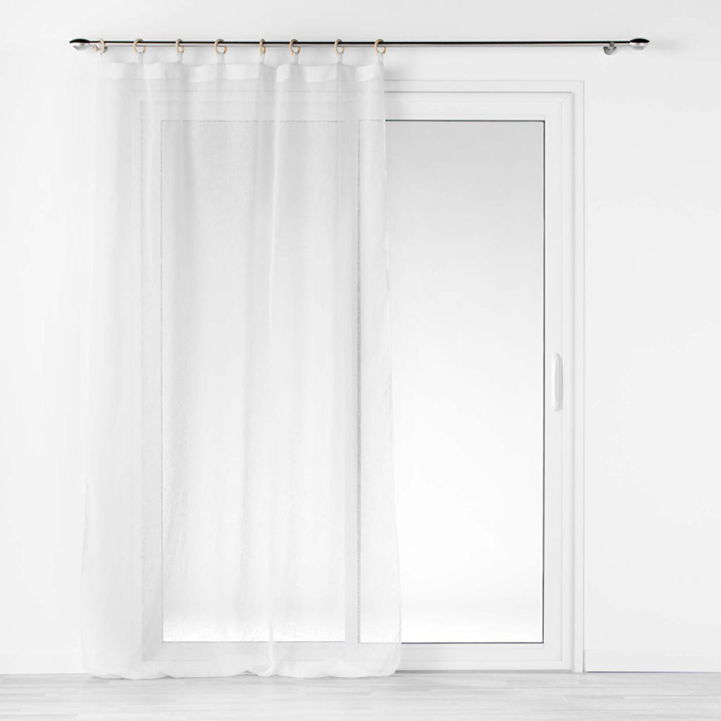 Voilage tissé à anneaux MINALISA blanc 140x240cm