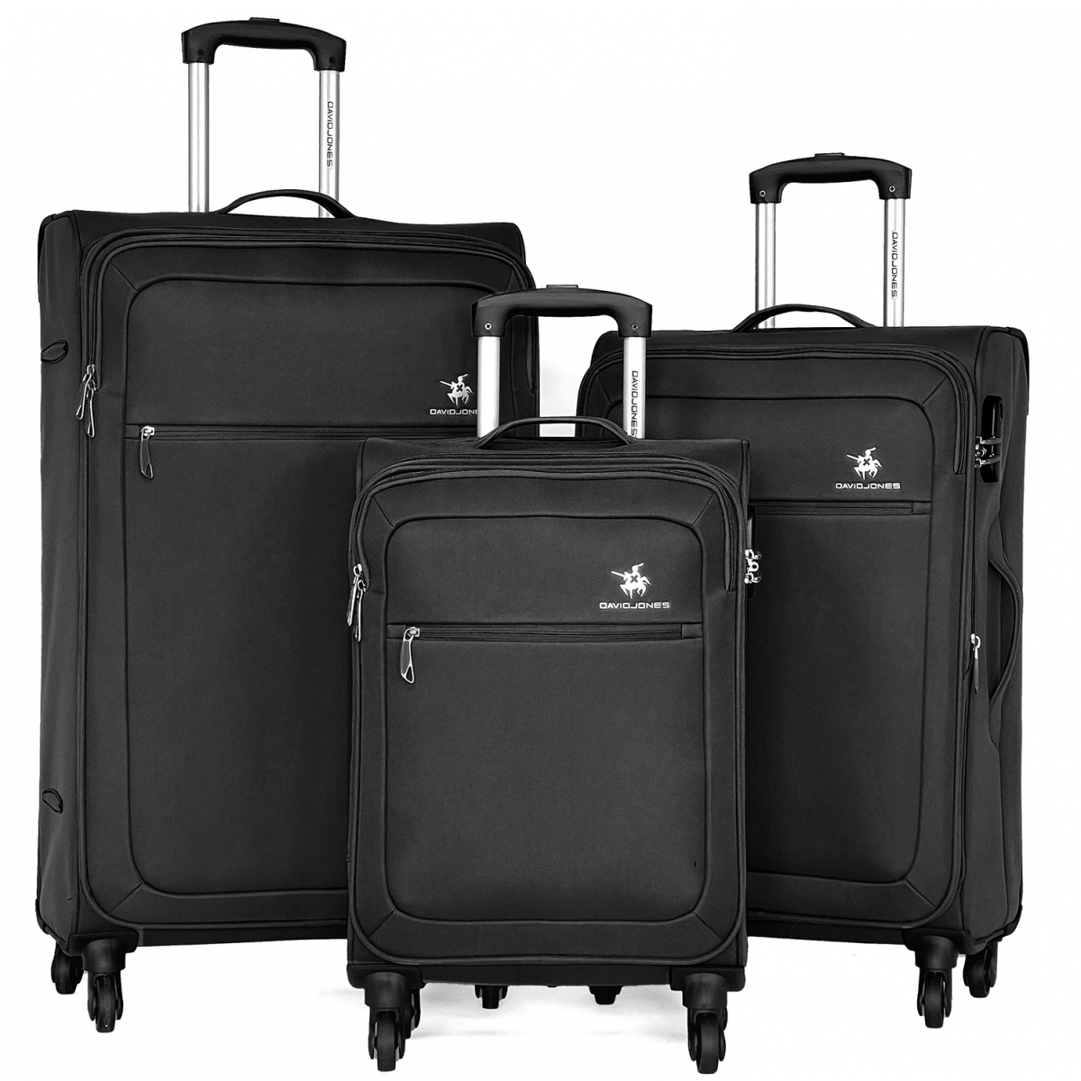 David Jones Lot de 3 valises souples extensibles dont 1 cabine David Jones