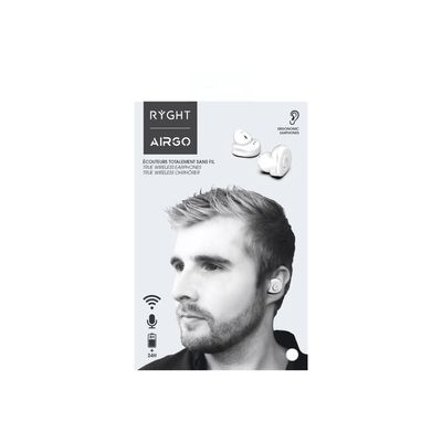 Ryght Airgo Kit main libre - Ecouteurs sans fil bluetooth avec micro - intra-auriculaire - blanc